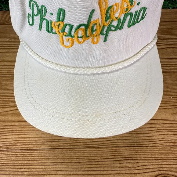 Vintage Philadelphia Eagles Script Font # 41 Adult Hat Made In The USA Strapback - Picture 4 of 9